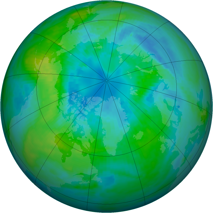 Arctic ozone map for 04 October 1991